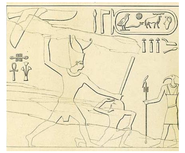 Ancient Egyptian relief of Pharaoh Khufu