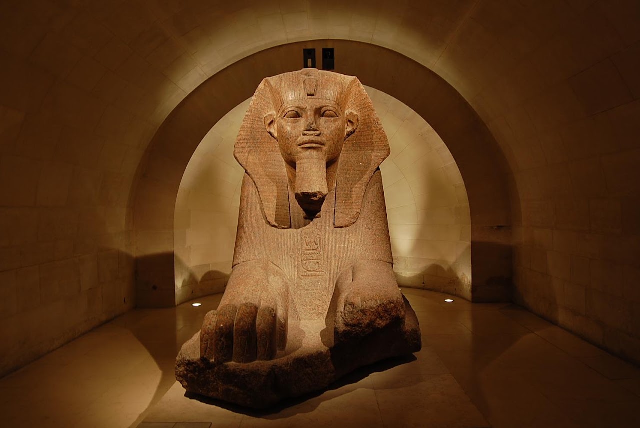 A Sphinx statue of Amenemhat II from the Louvres museum.