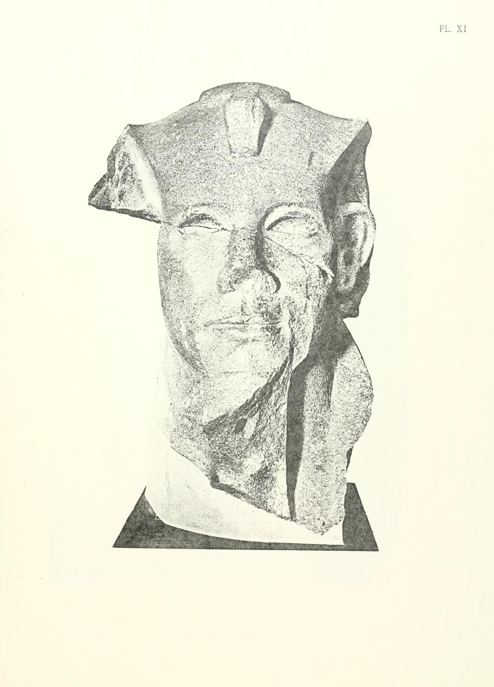 A fragmentary sculpted head of the pharoah Amenemhat III