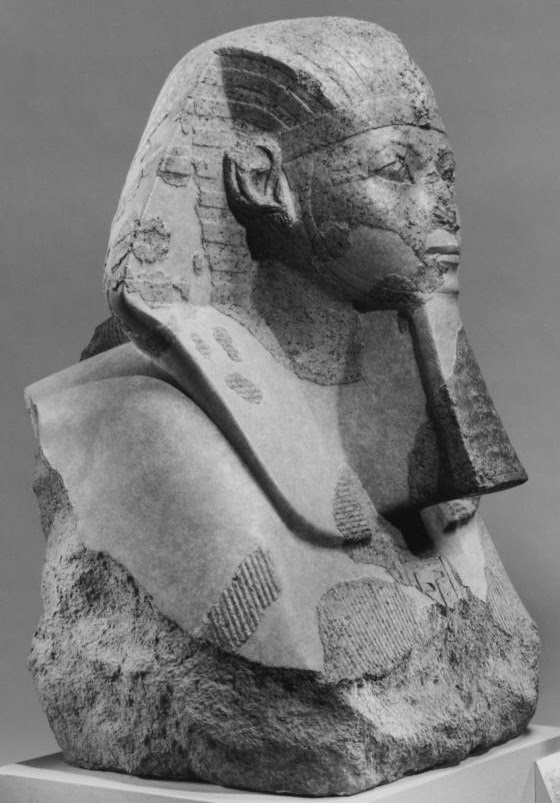 A fragmentary Sphinx statue of Hatshepsut from the Met Museum