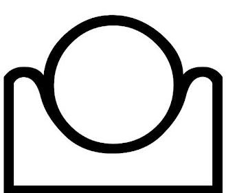 A circle enclosed and supported by two hillsides forms the ancient Egyptian hieroglyph of akht, meaning horizon.