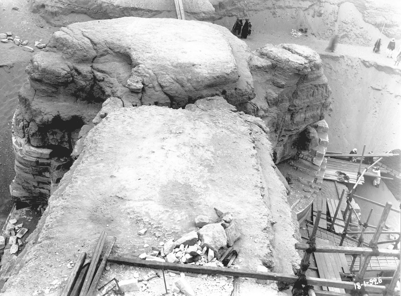 Image: The limestone bedrock fissure fully exposed during excavations